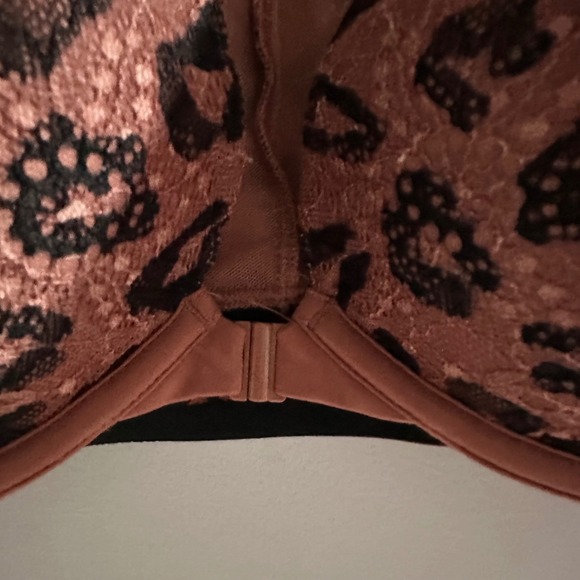 Victoria's Secret PINK Date Push-Up Bra 34D Leopard Lace Front Close Racerback - Picture 2 of 6